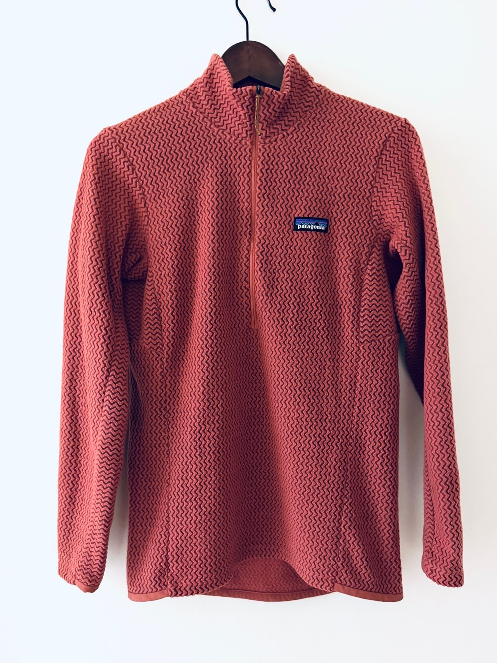 Patagonia Women’s Coral Half-Zip Knit Pullover With Zipper Pocket Inside